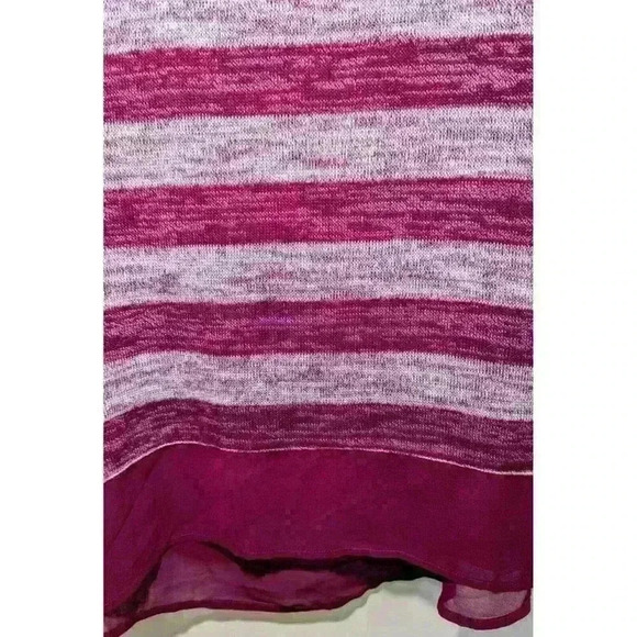 Lane Bryant Striped Metallic Knit Tunic Sheer Peek-A-Boo Back Size 18/20 - Picture 2 of 9